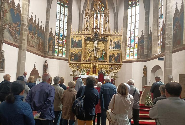 Nyitra-környéki zarándokok a késmárki templomban (Fotó: Mária Út Felvidéken)
