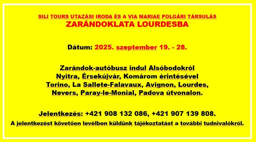 Buszos zarándoklat Lourdesba