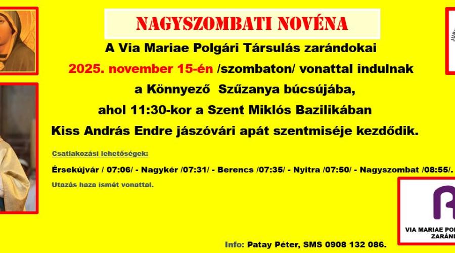 Vonattal a Nagyszombati Novénába