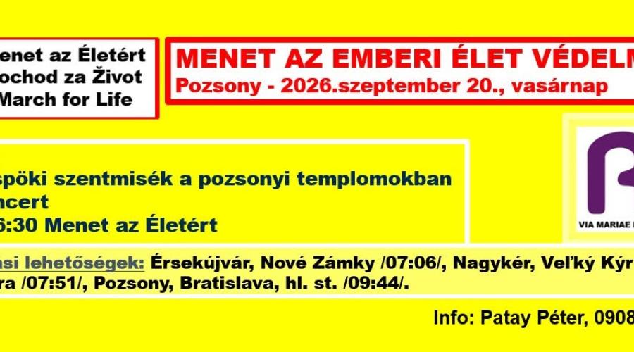 Menet az emberi élet védelméért, vonattal Pozsonyba